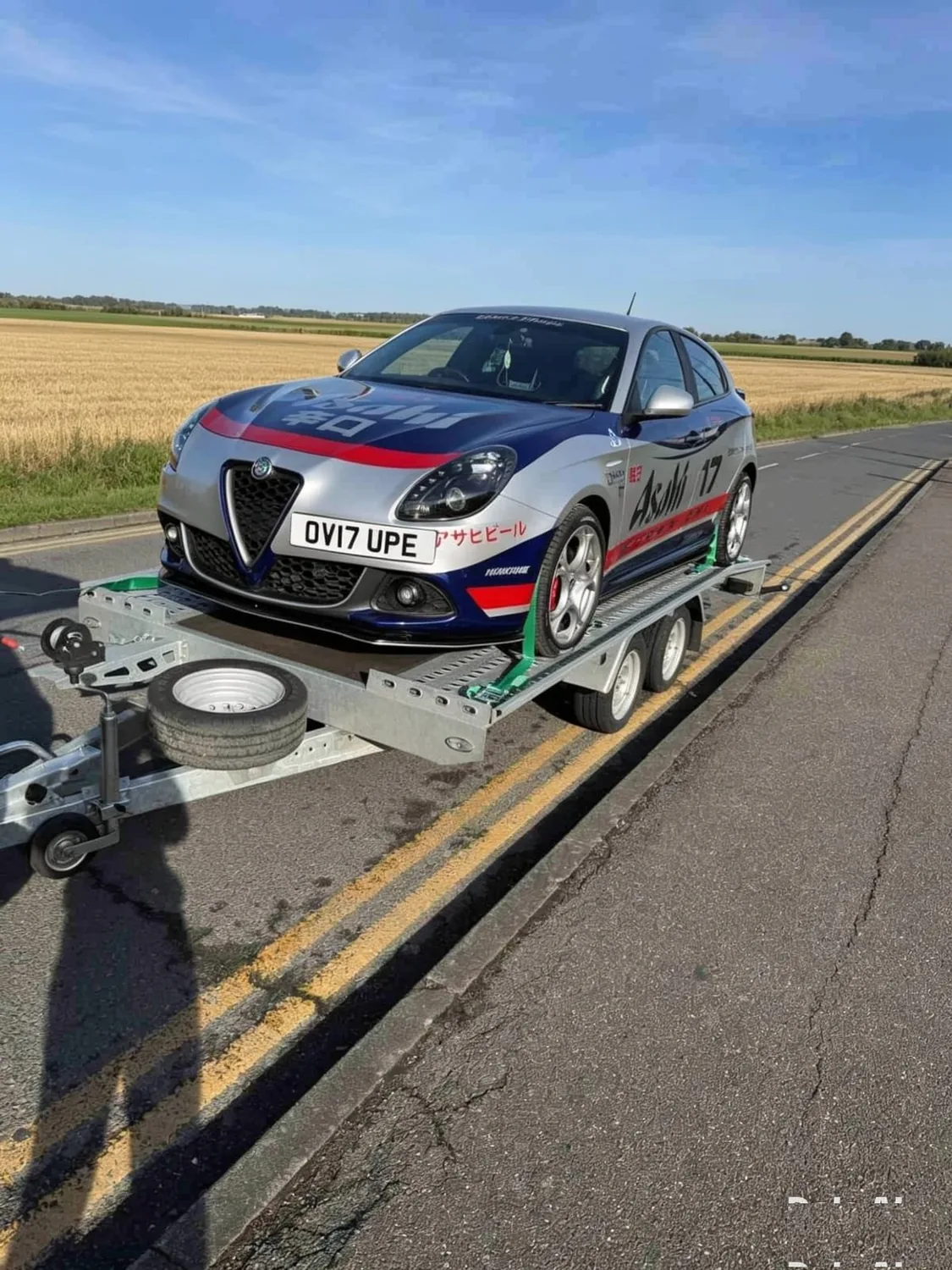 Alfa Romeo Giulietta track car — collected on the trailer